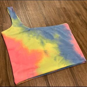 Tye Dye One Shoulder Tank Crop Top